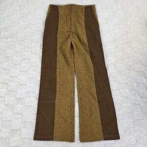 Brown Canvas & Curduory High Rise Straight Leg Pants Size Medium